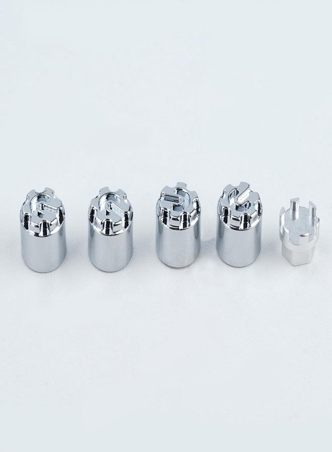 DJX 4PCS Aluminum M4 Wheel Nut Center Cap Locking Hubs w/Tool for 1/10 RC Crawler Traxxas TRX4 Axial SCX10 90046 D90 Redcat Gen7(Chrome) - Image 1